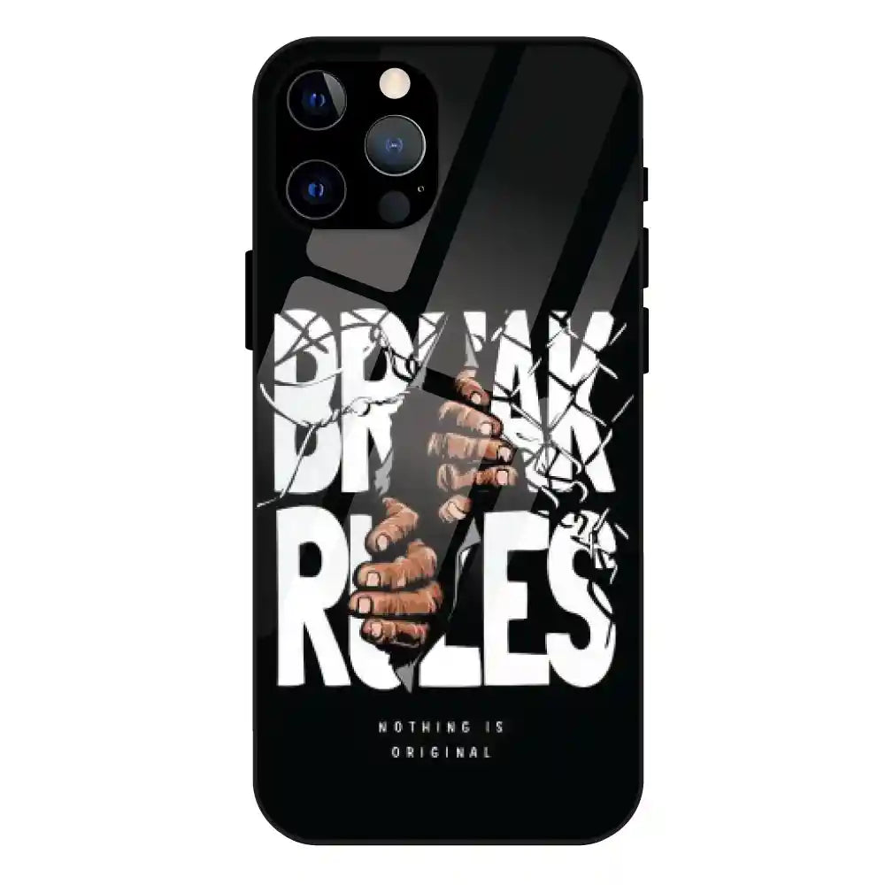 'Break Rules - Glass Case For Apple iPhone 12 Pro