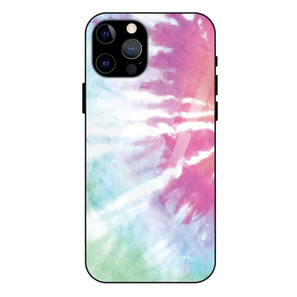 3 Color Splash Tie Dye - Glass Case For Apple iPhone 12 Pro