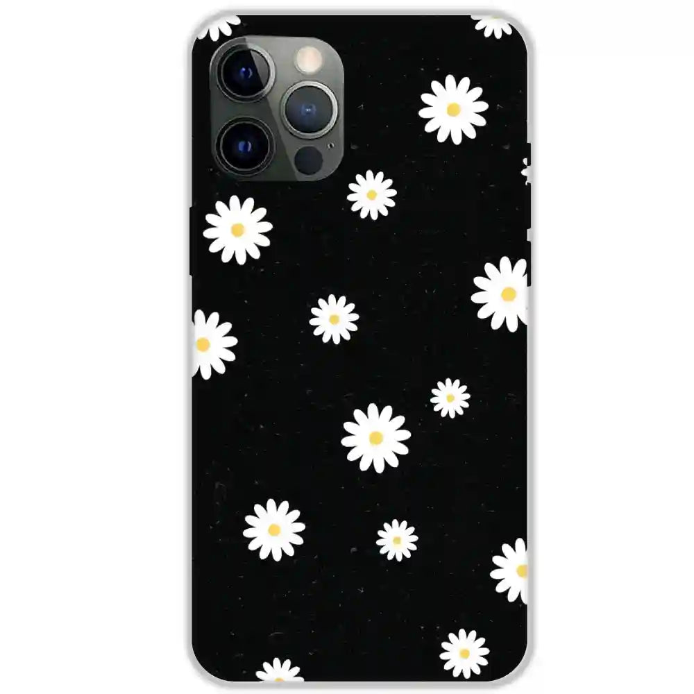 White And Black Flower - Hard Cases For Apple iPhone 12 Pro
