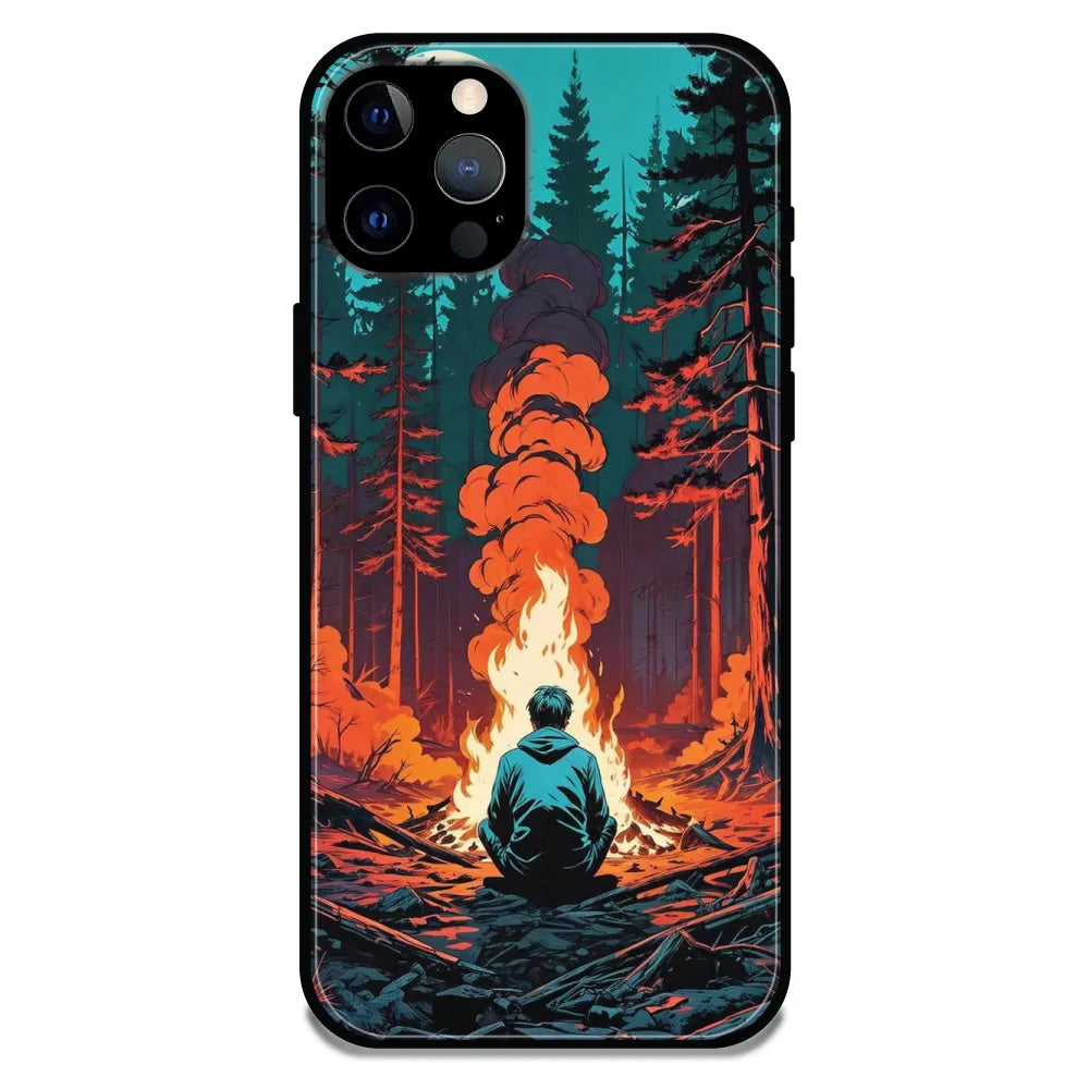 'Boy With Camp Fire - Glossy Metal Silicone Case For Apple iPhone 12 Pro