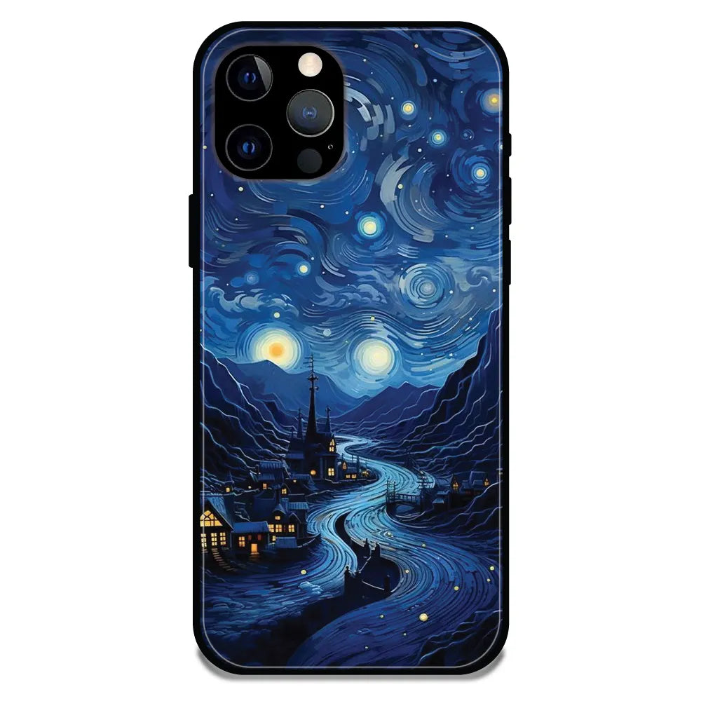 'The Starry Night - Glossy Metal Silicone Case For Apple iPhone 12 Pro