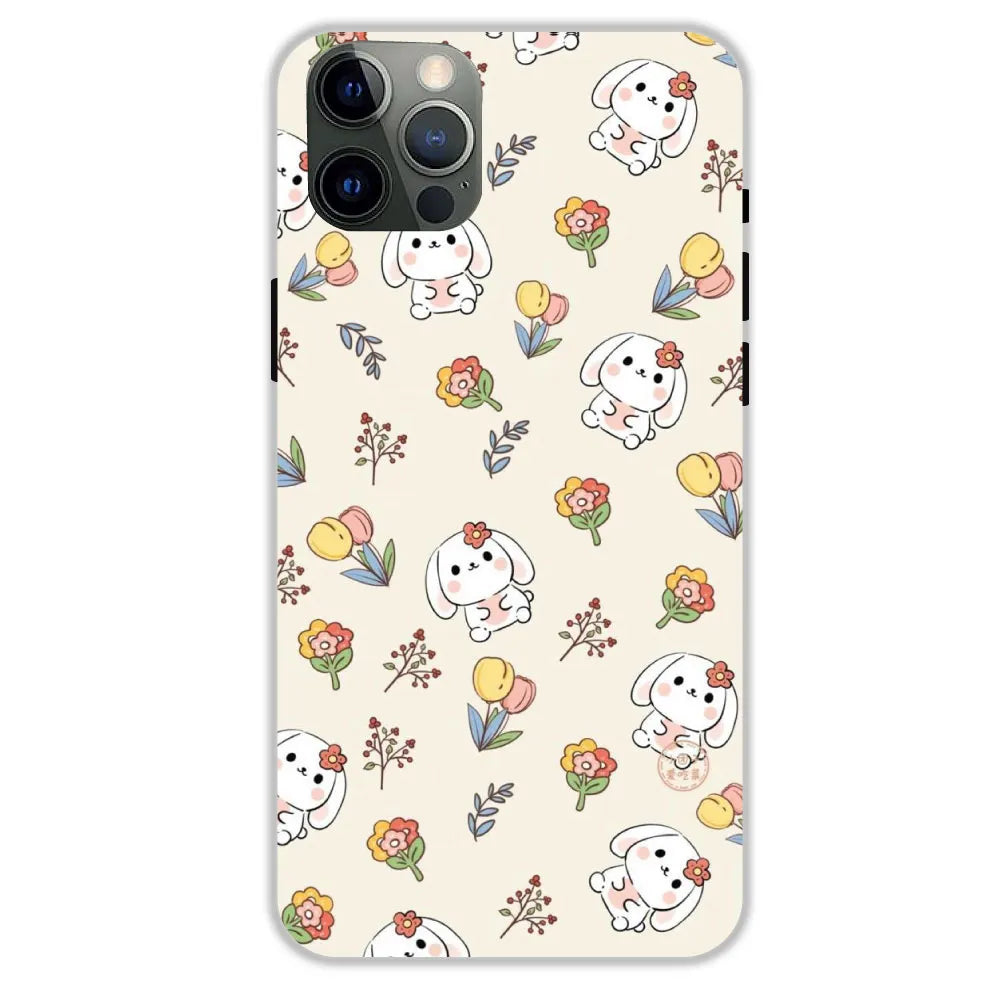 Cute Bunny & Flowers - Hard Cases For Apple iPhone 12 Pro