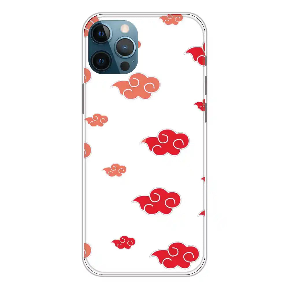 Red Clouds - Clear Printed Silicone Case For Apple iPhone 12 Pro Max