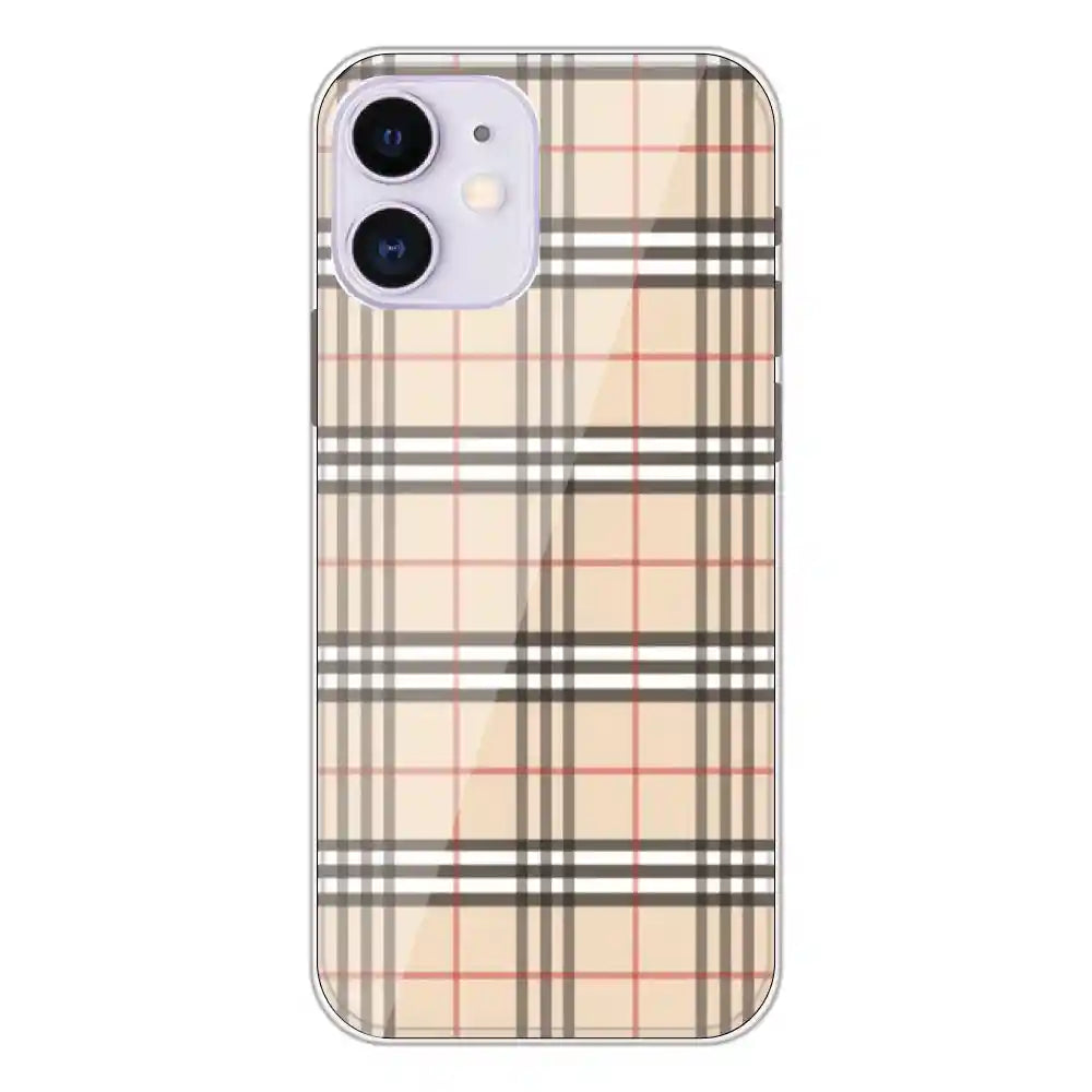 Yellow Checks - Printed Silicone Case For Apple iPhone 12