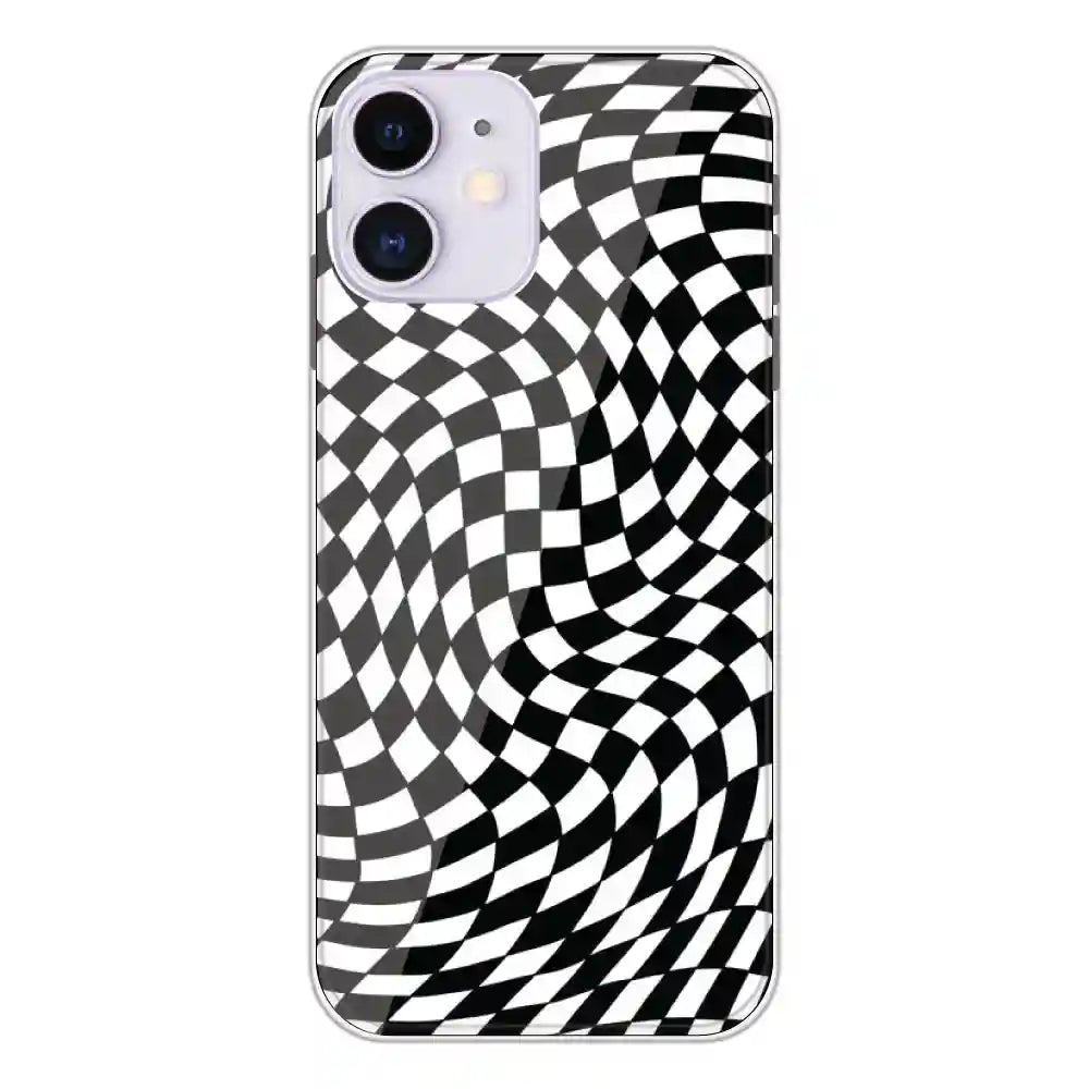 Checks - Printed Silicone Case For Apple iPhone 12