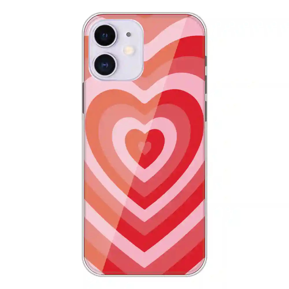 Red Hearts - Printed Silicone Case For Apple iPhone 12