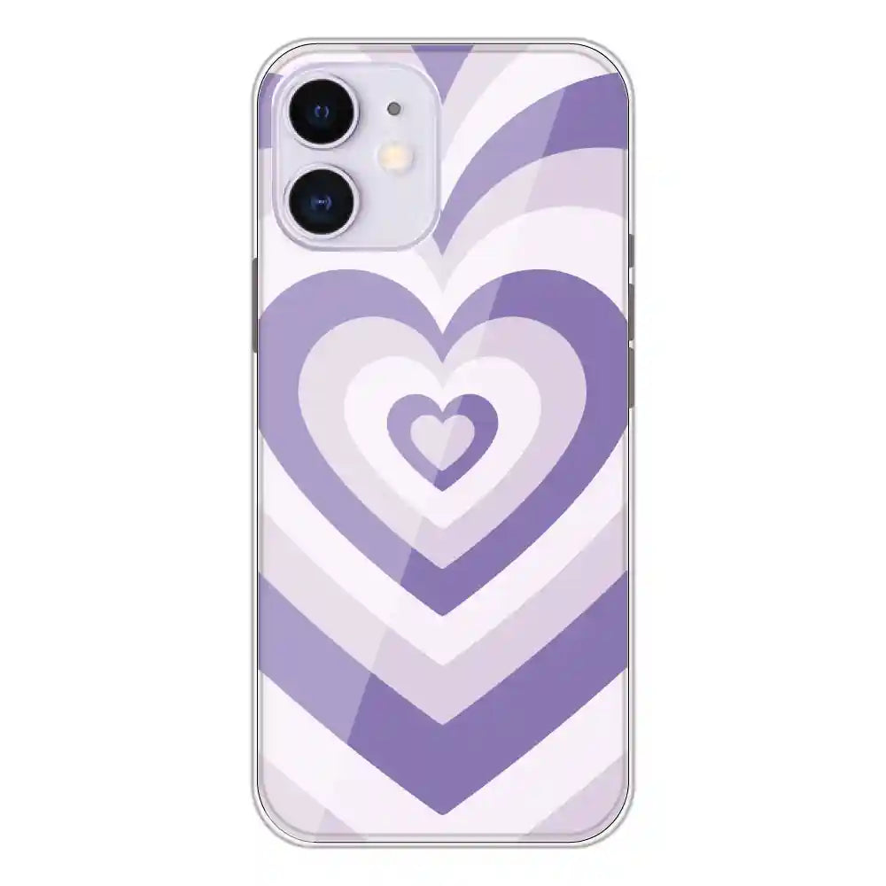 Dark Purple Hearts - Printed Silicone Case For Apple iPhone 12