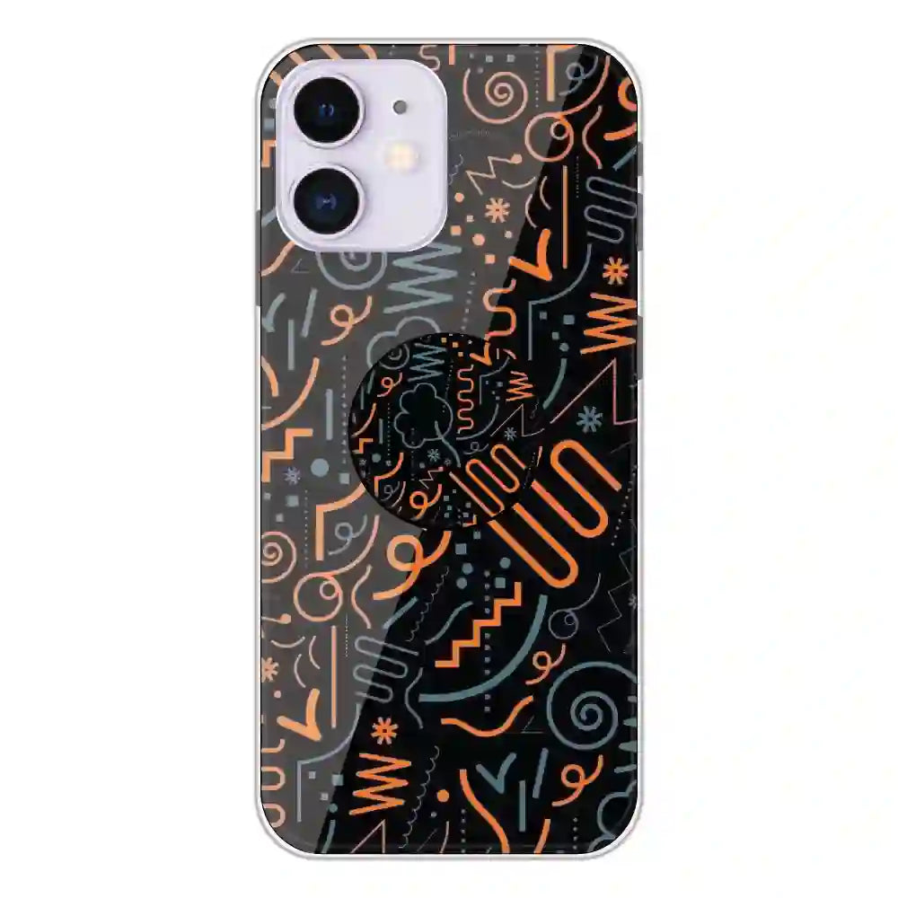 Orange Graffiti - Silicone Grip Case For Apple iPhone 12