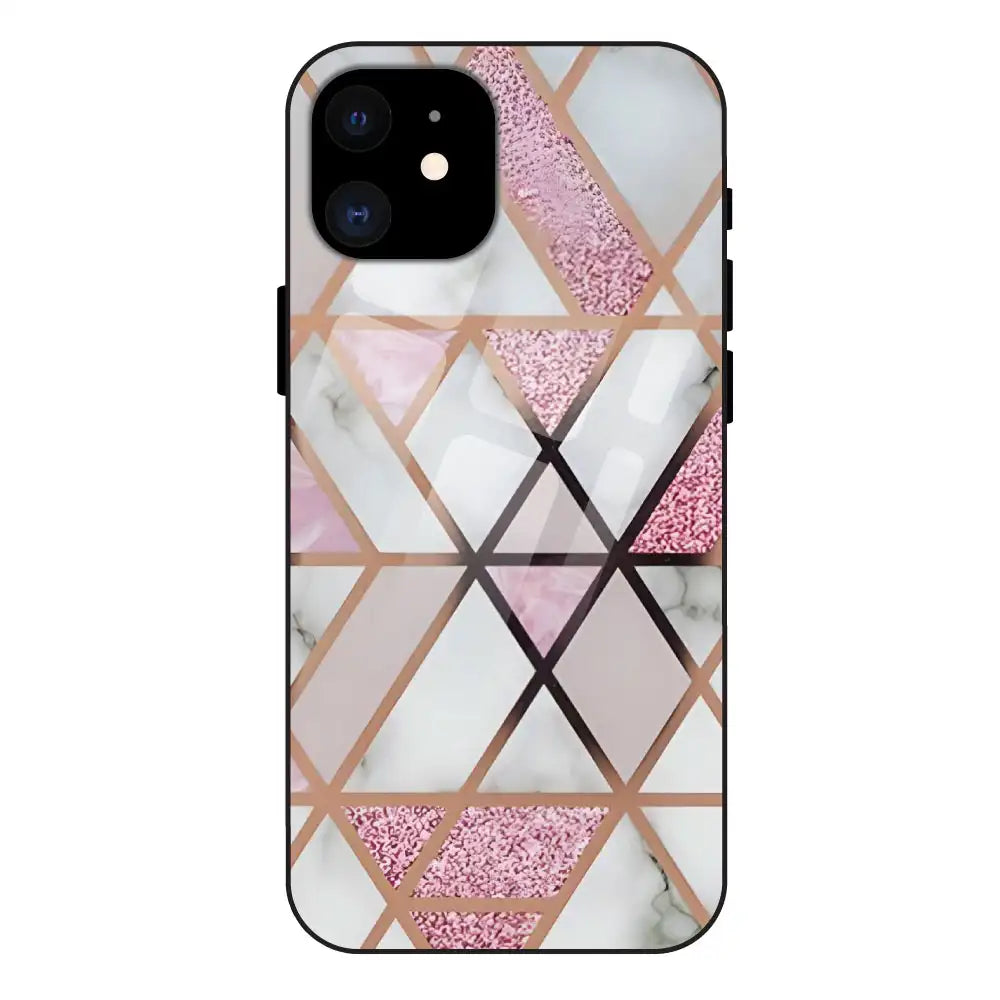'Blush Prism Geometric - Glass Case For Apple iPhone 12