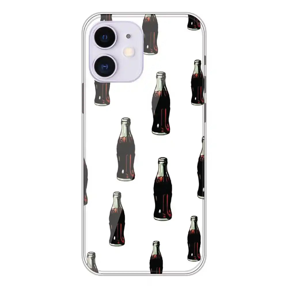 Soft Drinks - Clear Printed Silicone Case For Apple iPhone 12