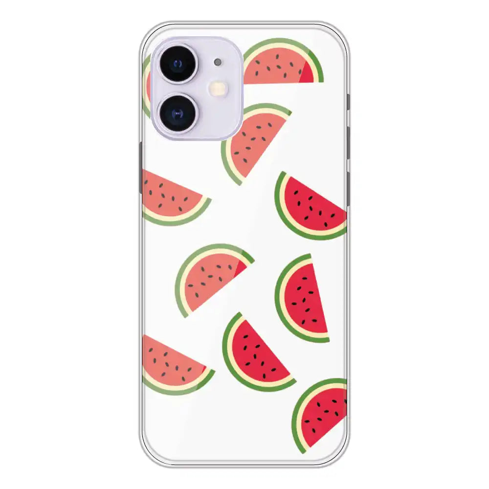 Watermelons - Clear Printed Silicone Case For Apple iPhone 12