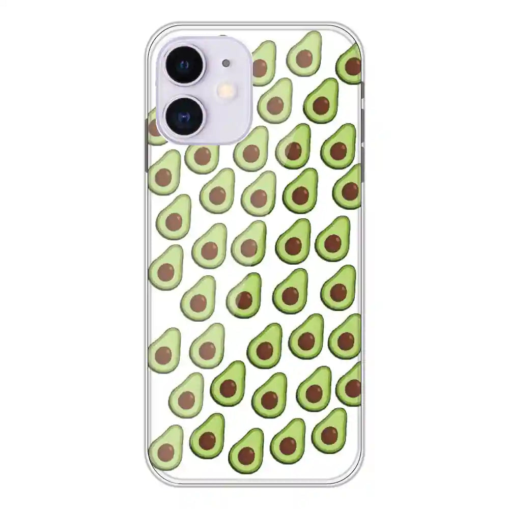 Avocado - Clear Printed Silicone Case For Apple iPhone 12