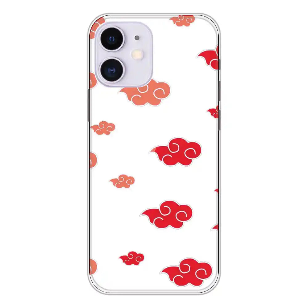 Red Clouds - Clear Printed Silicone Case For Apple iPhone 12
