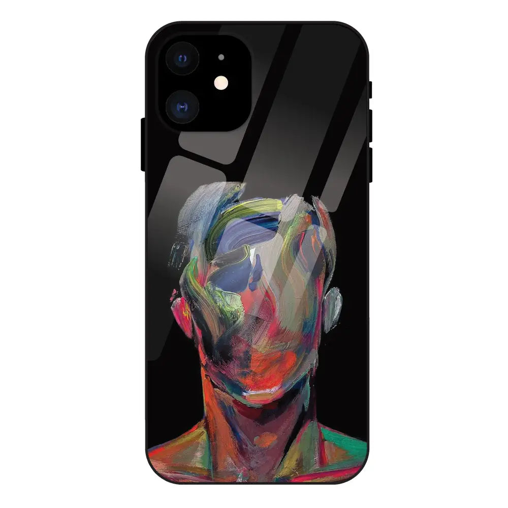'Face Oil Painting - Glass Case For Apple iPhone 12