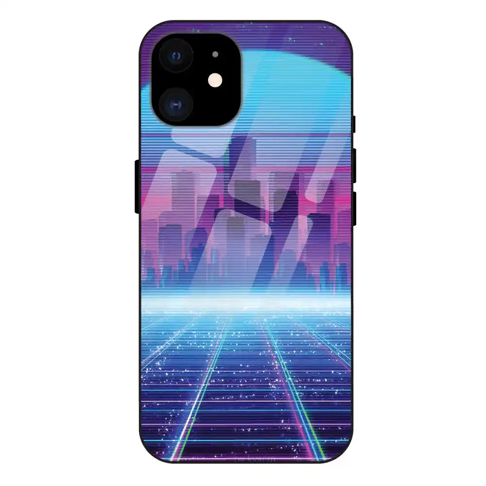 Cityscape Synthwave - Glass Case For Apple iPhone 12