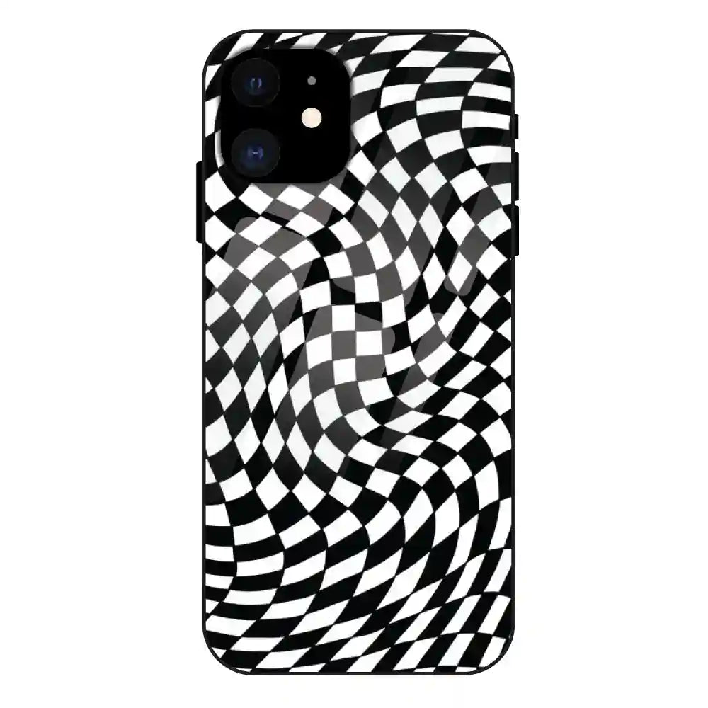 Checks - Glass Case For Apple iPhone 12