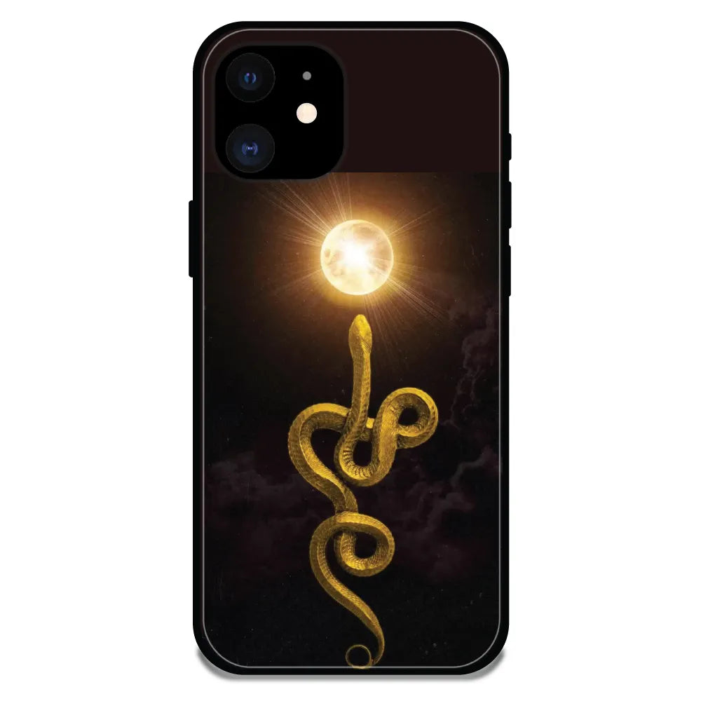'Golden Serpent - Glossy Metal Silicone Case For Apple iPhone 12