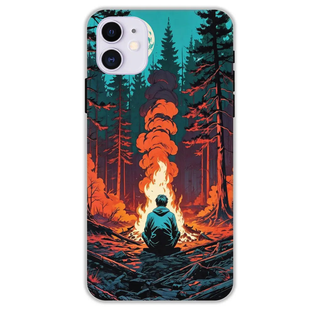 Boy With Camp Fire - Hard Cases For Apple iPhone 12