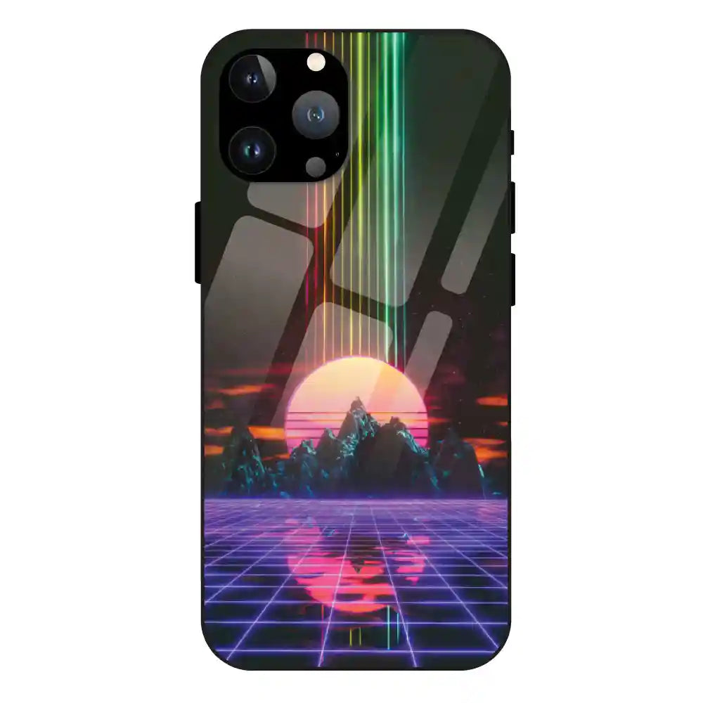 'Retro Sunset Synthwave - Glass Case For Apple iPhone 13 Pro Max