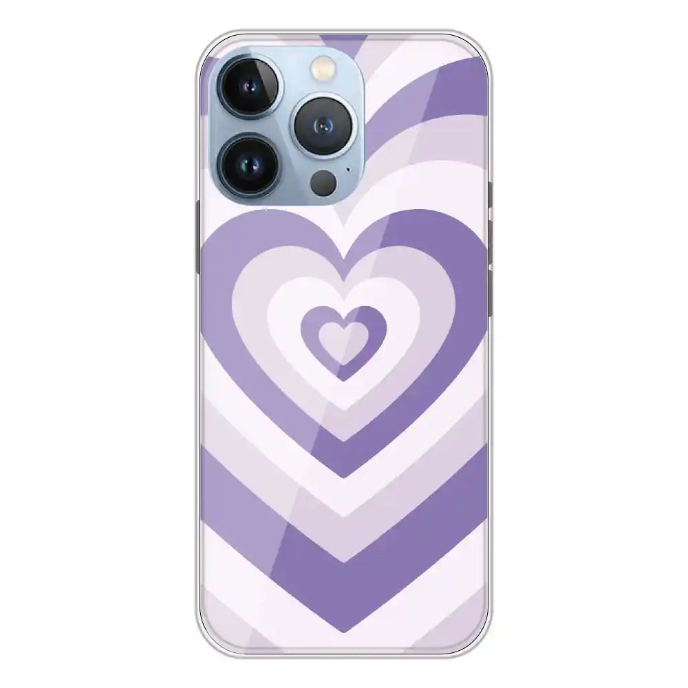 Dark Purple Hearts - Printed Silicone Case For Apple iPhone 13 Pro Max