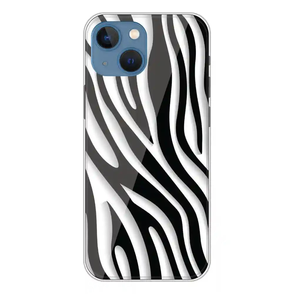 Zebra Print - Clear Printed Silicone Case For Apple iPhone 13 Mini