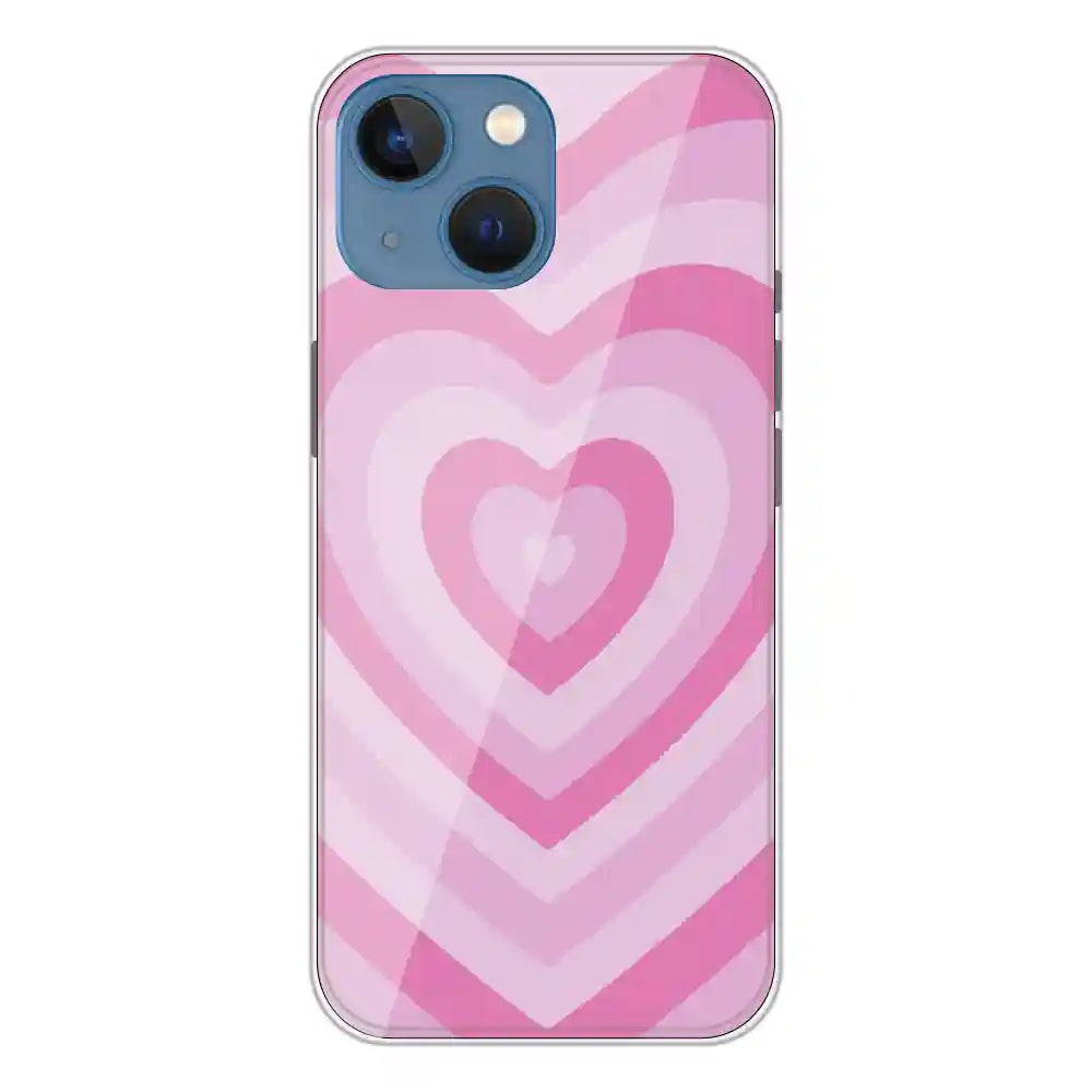 Pink Hearts - Printed Silicone Case For Apple iPhone 13 Mini