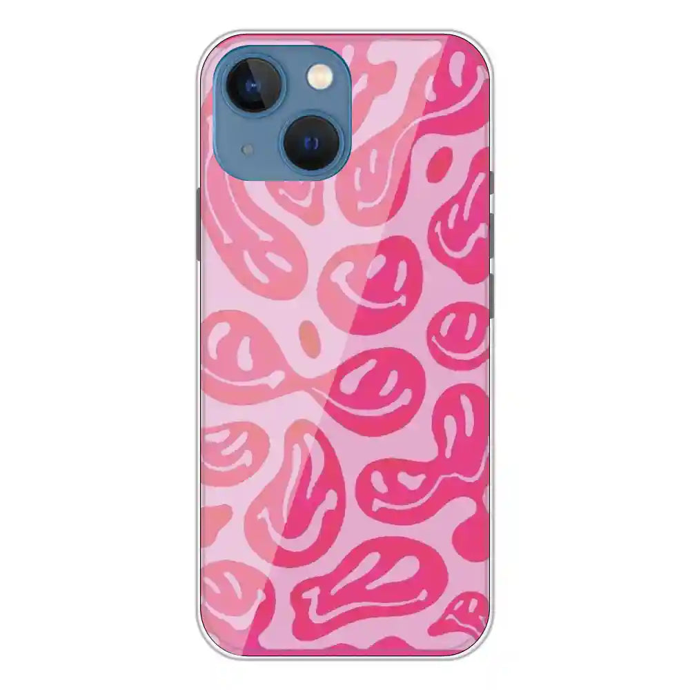 Pink Smiles - Printed Silicone Case For Apple iPhone 13 Mini