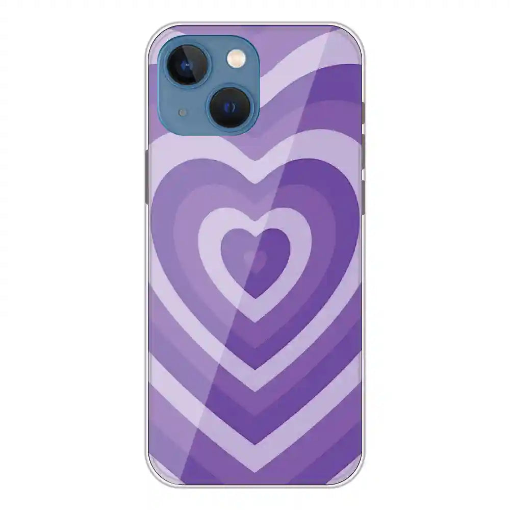 Purple Hearts - Printed Silicone Case For Apple iPhone 13 Mini