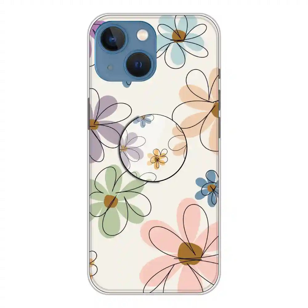 Rainbow Flowers - Silicone Grip Case For Apple iPhone 13 Mini