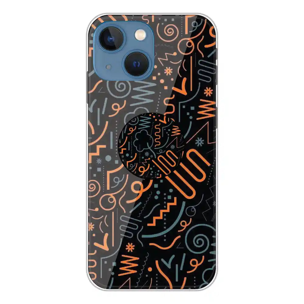 Orange Graffiti - Silicone Grip Case For Apple iPhone 13 Mini