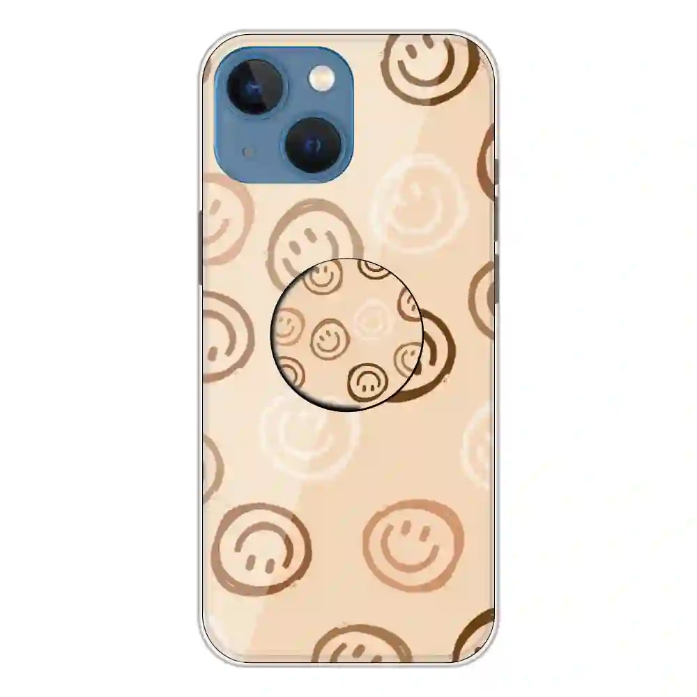 Brown Smilies - Silicone Grip Case For Apple iPhone 13 Mini