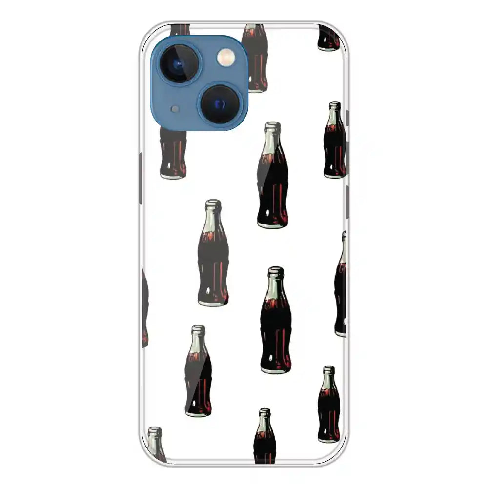 Soft Drinks - Clear Printed Silicone Case For Apple iPhone 13 Mini