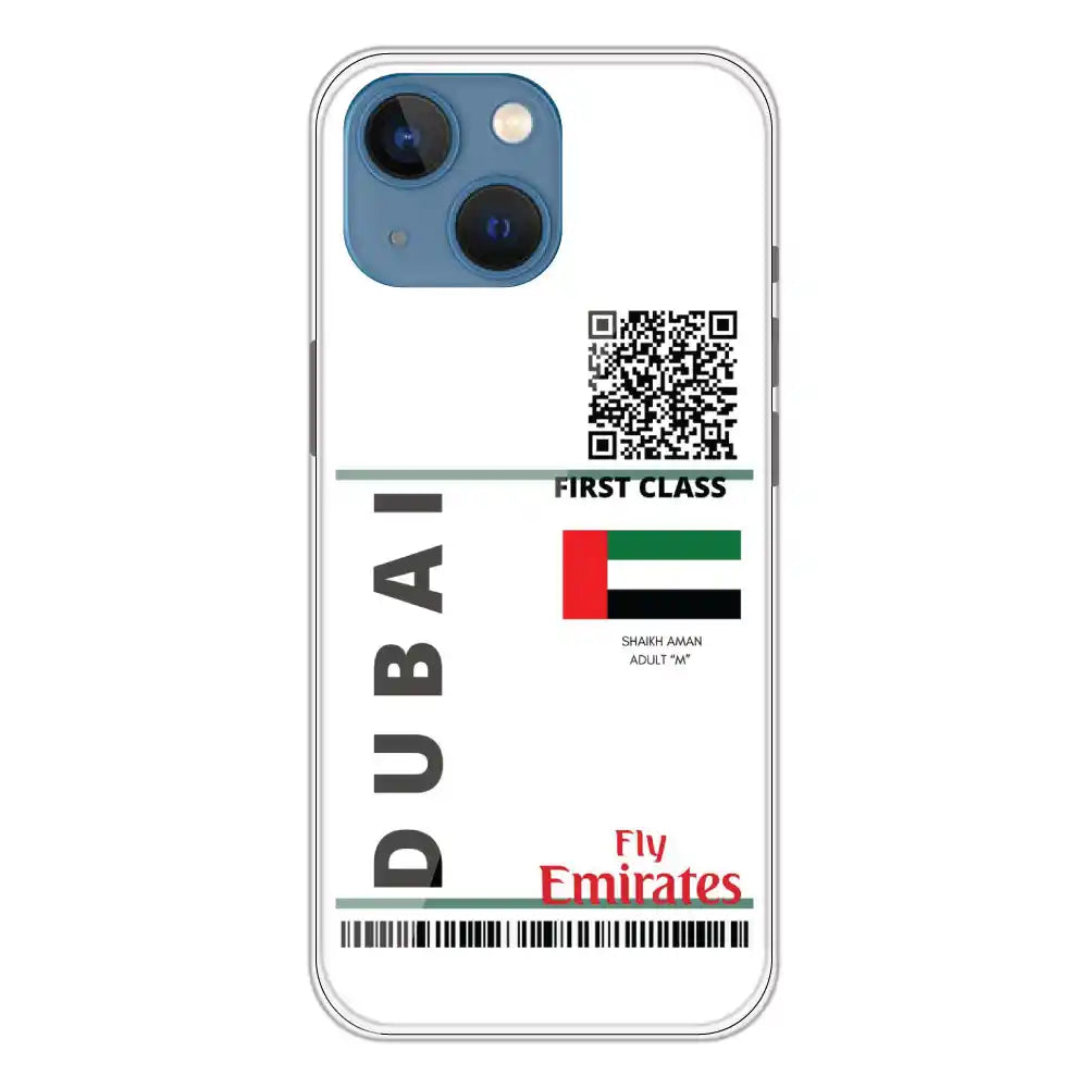 Dubai Ticket - Clear Printed Silicone Case For Apple iPhone 13 Mini
