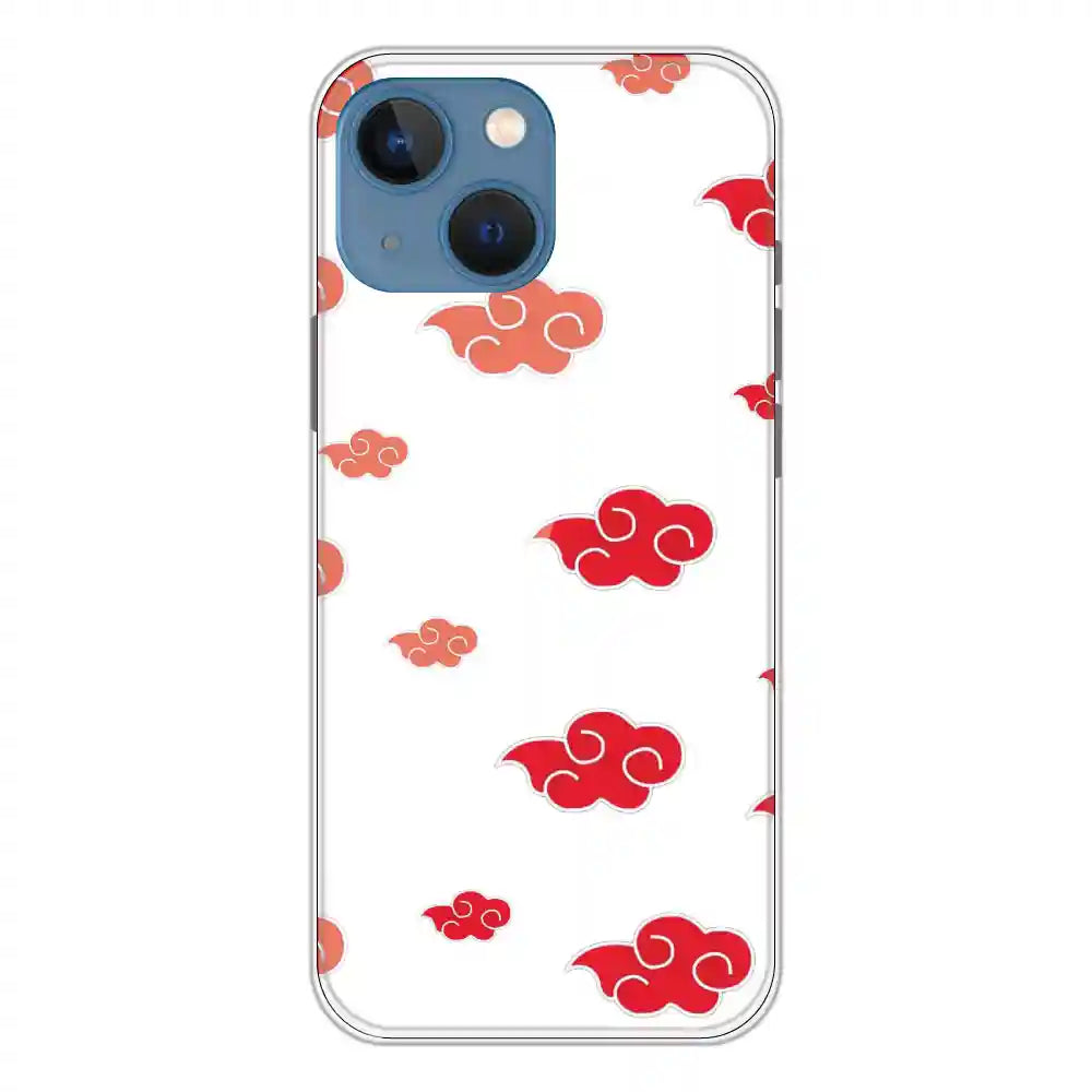 Red Clouds - Clear Printed Silicone Case For Apple iPhone 13 Mini