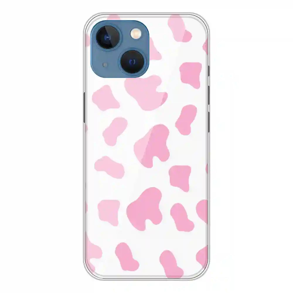 Pink Cow Print - Clear Printed Silicone Case For Apple iPhone 13 Mini