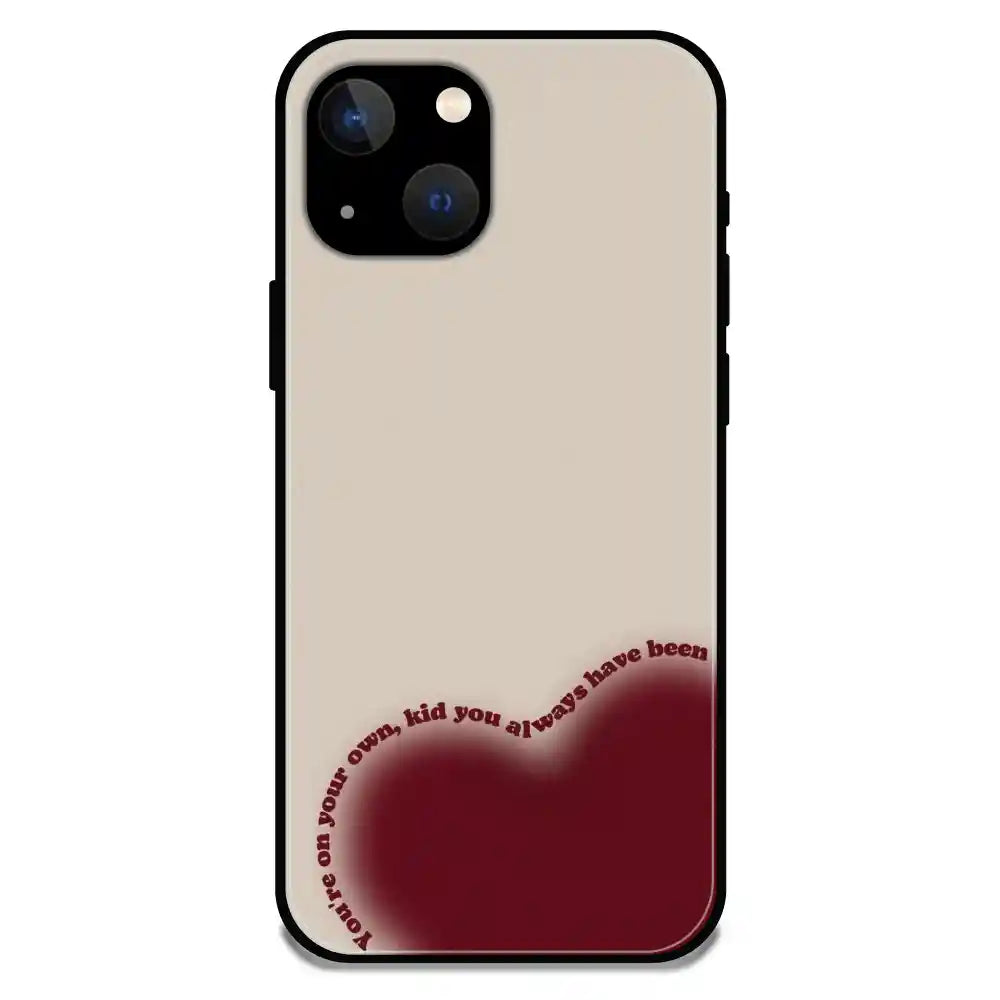 'Heart Alone - Glossy Metal Silicone Case For Apple iPhone 13 Mini