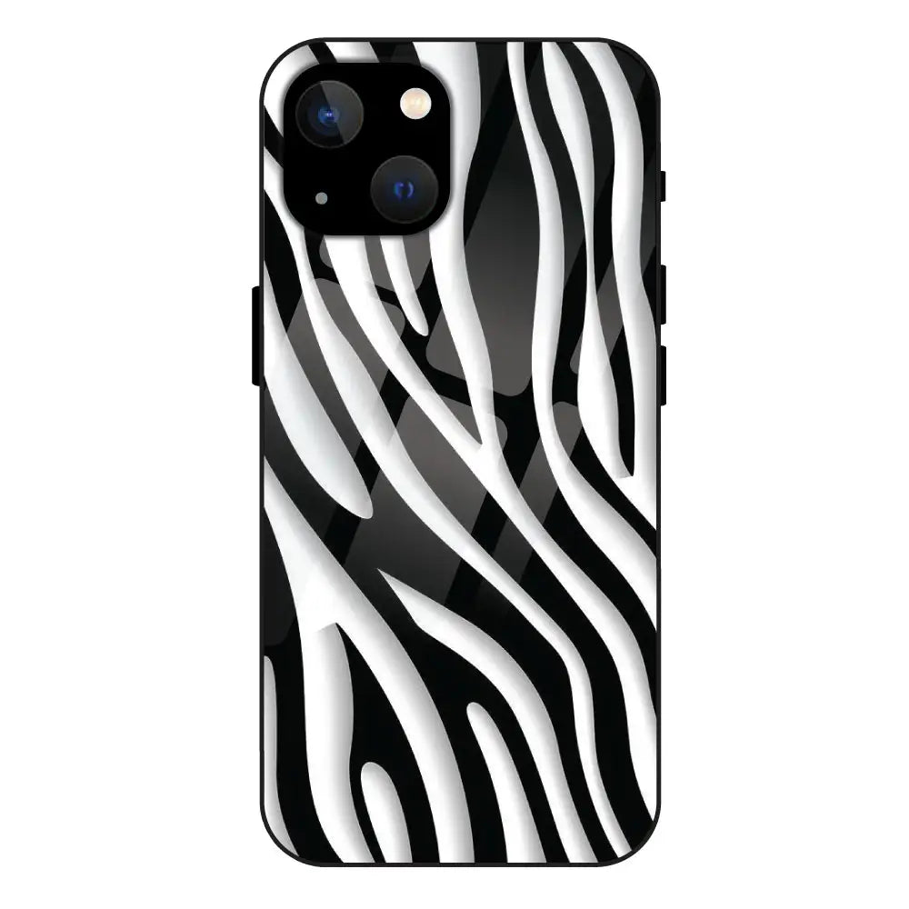'Zebra Print - Glass Case For Apple iPhone 13 Mini