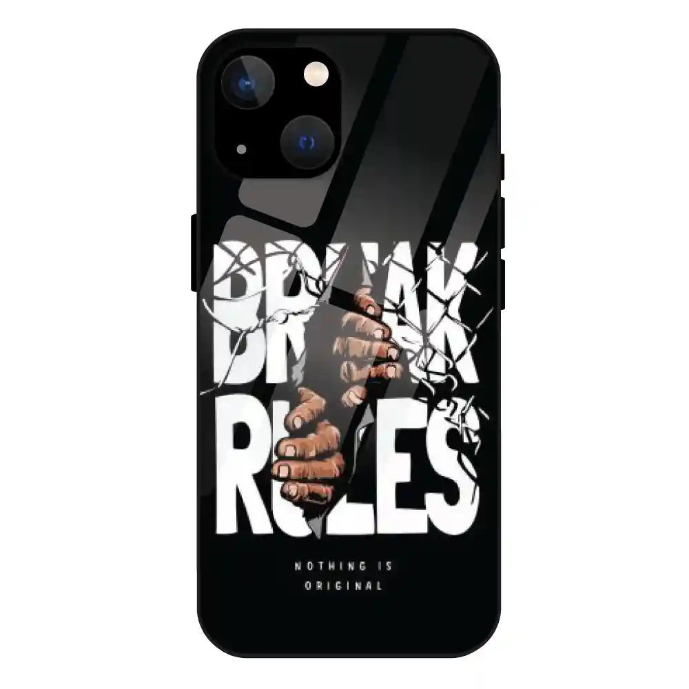 'Break Rules - Glass Case For Apple iPhone 13 Mini