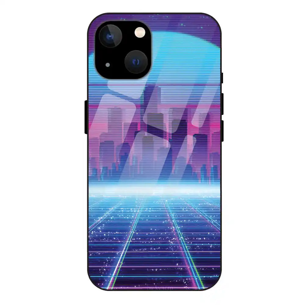 Cityscape Synthwave - Glass Case For Apple iPhone 13 Mini