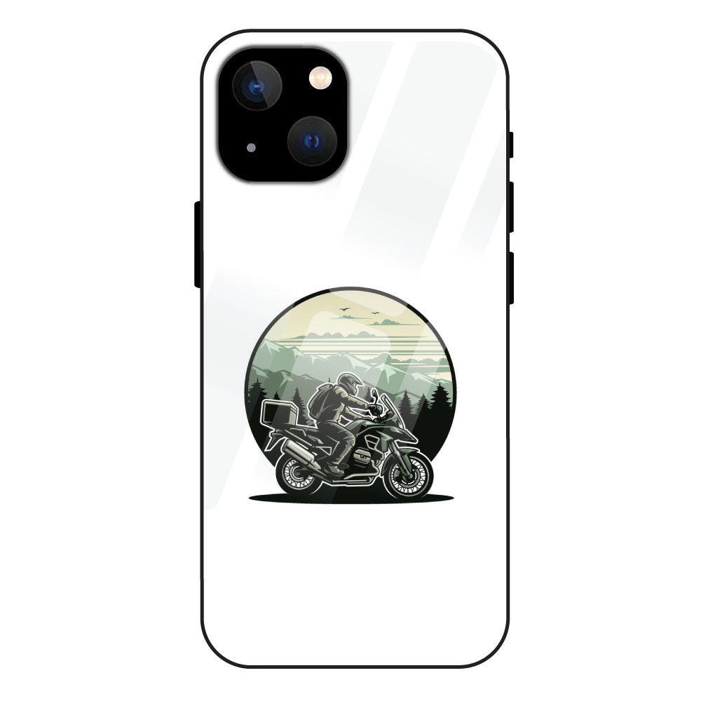 Biker - Glossy Metal Silicone Case For Apple iPhone 13 Mini