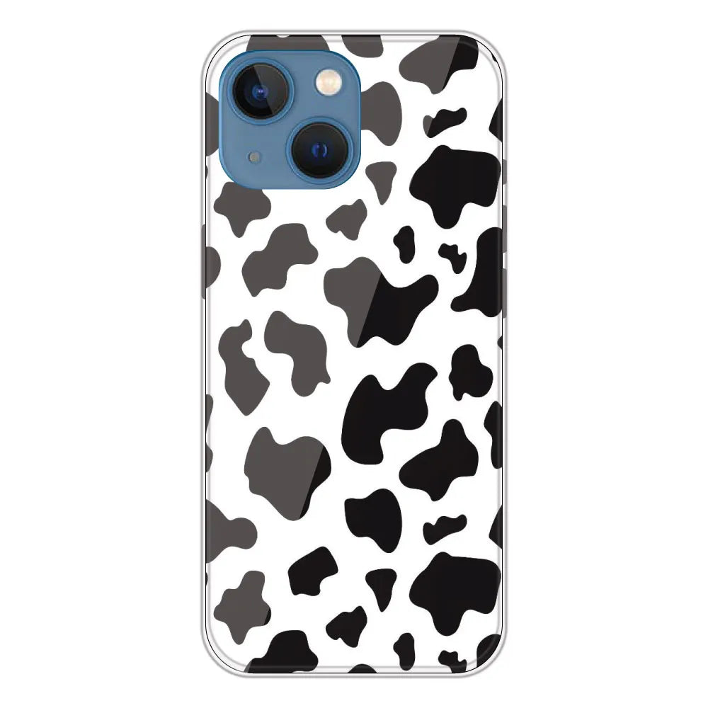 Cow Print - Clear Printed Silicone CaseFor Apple iPhone 13 Mini
