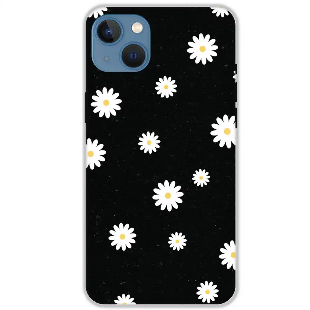 White And Black Flower - Hard Cases For Apple iPhone 13 Mini