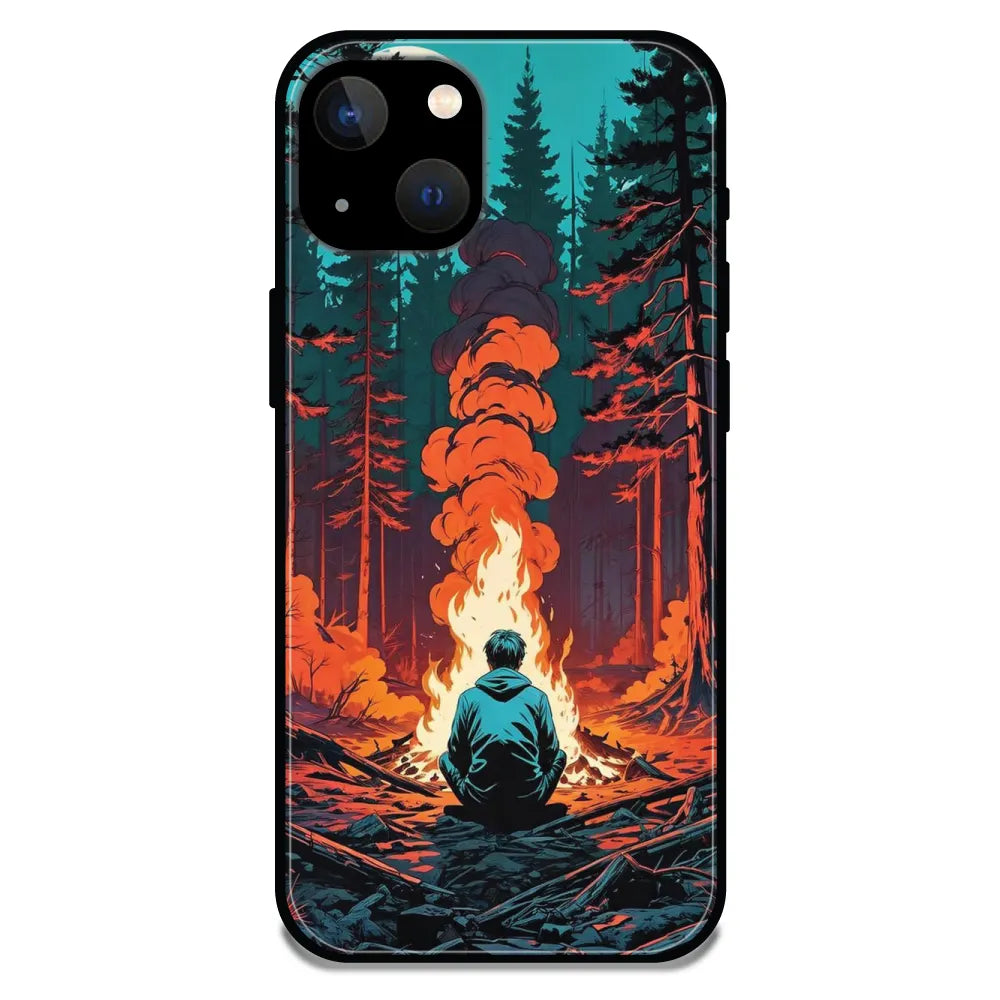 'Boy With Camp Fire - Glossy Metal Silicone Case For Apple iPhone 13 Mini