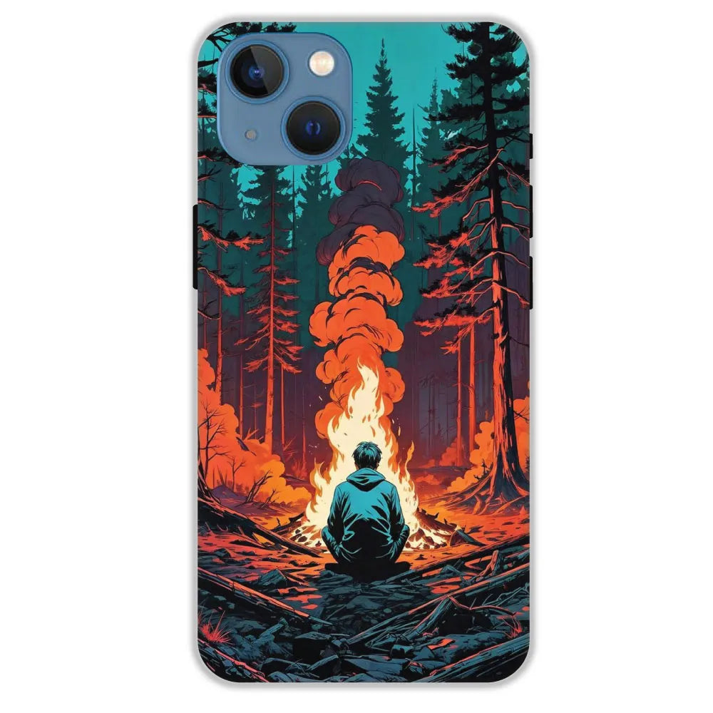 Boy With Camp Fire - Hard Cases For Apple iPhone 13 Mini