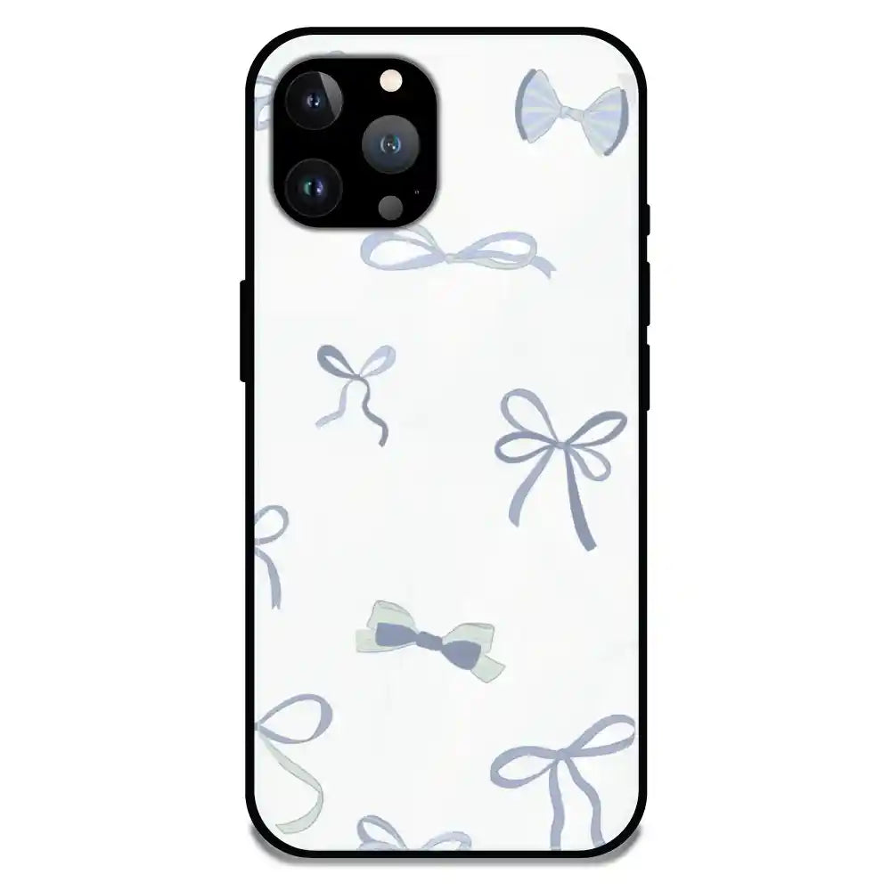 'Blue Bows - Glossy Metal Silicone Case For Apple iPhone 13 Pro Max