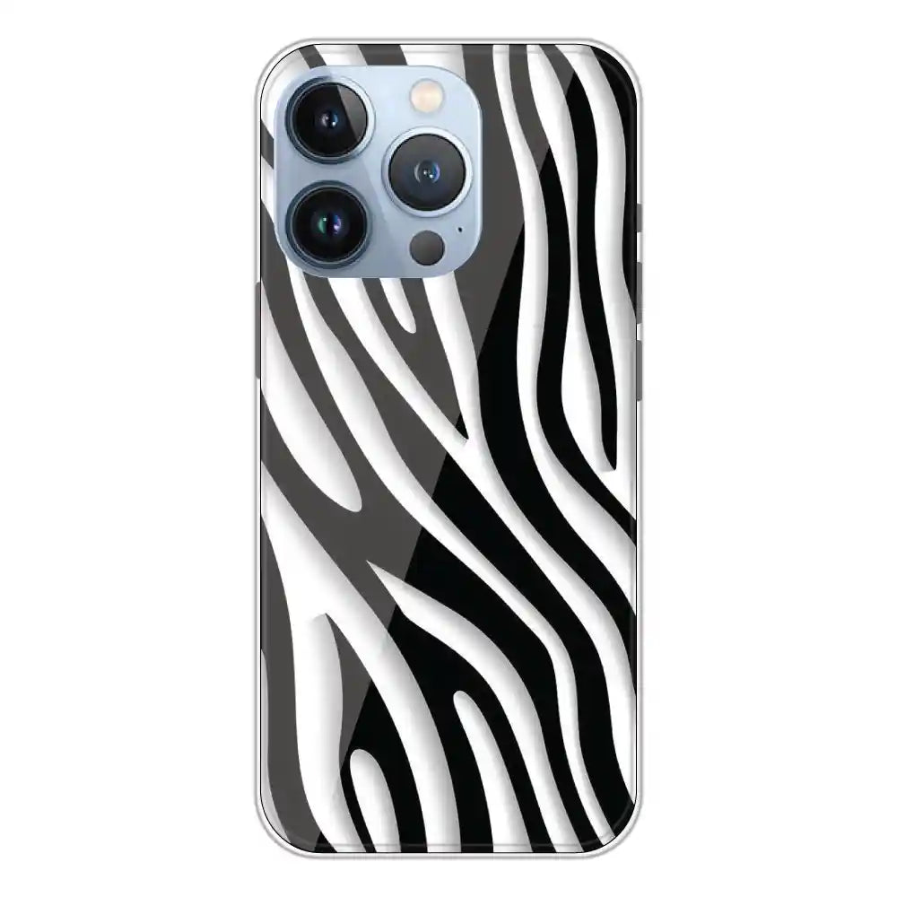 Zebra Print - Clear Printed Silicone Case For Apple iPhone 13 Pro Max