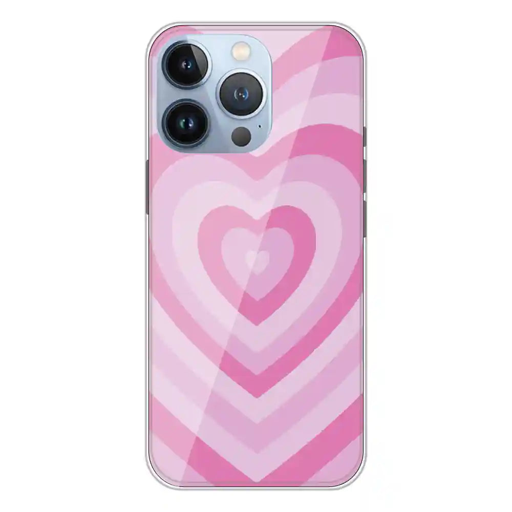 Pink Hearts - Printed Silicone Case For Apple iPhone 13 Pro Max