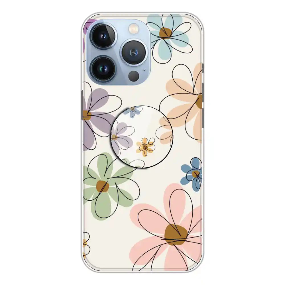 Rainbow Flowers - Silicone Grip Case For Apple iPhone 13 Pro Max