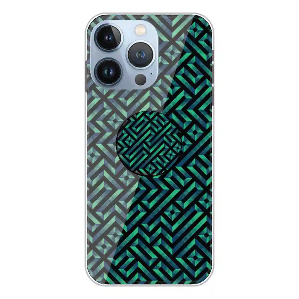 Green Mosiac Art - Silicone Grip Case For Apple iPhone 13 Pro Max