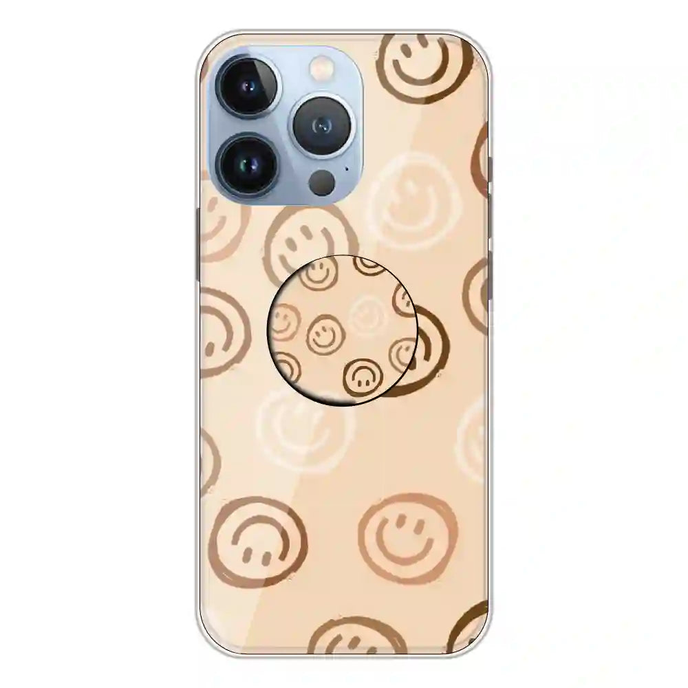Brown Smilies - Silicone Grip Case For Apple iPhone 13 Pro Max